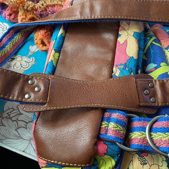 Sakroota Canvas Floral Flap Convertible Backpack Crossbody - Picture 6 of 7